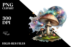 Magical Celestial Mushroom Watercolor PNG Product Image 2