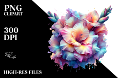 Detailed Vibrant Gladiolus Watercolor PNG Product Image 2