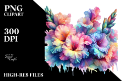 Detailed Vibrant Gladiolus Watercolor PNG Product Image 2
