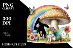 Illustration of Fairy House Made of Large Mushroom | Clipart Product Image 2