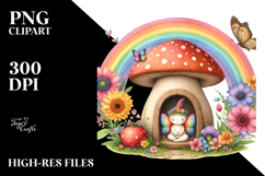 Illustration of Fairy House Made of Large Mushroom | Clipart Product Image 2