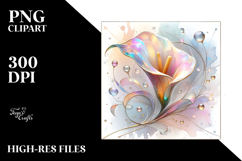 Glossy Calla Lily, Abstract PNG Product Image 2