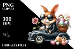 Goofy Bunny on Car PNG Product Image 2