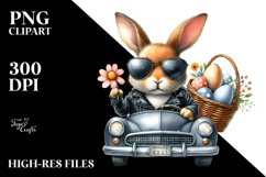 Goofy Bunny on Car PNG Product Image 2