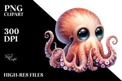 Cute Baby Octopus PNG Product Image 2