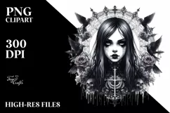 High Detail Gothic Girl PNG Product Image 3