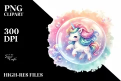 Colorful Pastel Unicorn Clipart Product Image 1