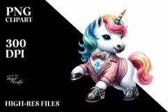 Baby Unicorn with Quickstep Dancer Outfit, PNG Product Image 3