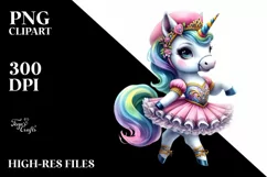 Baby Unicorn with Quickstep Dancer Outfit, PNG Product Image 1