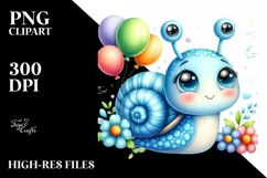 Colorful Baby Snail Balloons Clipart Product Image 3
