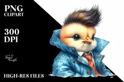 Cute Baby Chicken with Raincoat PNG Product Image 3