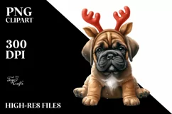 Expressive Baby Bullmastiff Watercolor PNG Product Image 1