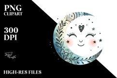 Whimsical Simple Moon, Transparent PNG Product Image 2