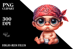 Funny Baby Sitting Bandana Fancy es Clipart Product Image 2