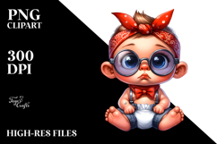 Funny Baby Sitting Bandana Fancy es Clipart Product Image 2