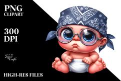 Funny Baby Sitting Bandana Fancy es Clipart Product Image 2