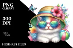Colorful Cute Baby Kitten Clipart Product Image 1