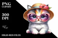 Colorful Cute Baby Kitten Clipart Product Image 3