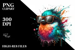 Colorful Quirky Bird Sunglasses Clipart Product Image 3