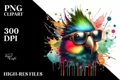 Colorful Quirky Bird Sunglasses Clipart Product Image 3