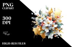 Colorful Splash Jasmine Bouquet | Sublimation Clipart Product Image 3