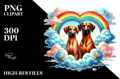 Cute Rainbow with Rhodesian Ridgeback, PNG Product Image 2