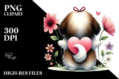 Cute Shih Tzu Holding Heart PNG Product Image 2