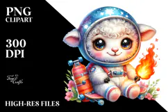 Smiling Baby Lamb on Skateboard PNG Product Image 2