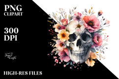 Flower Made of Spring Flowers Skull PNG Product Image 2