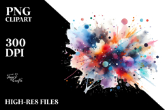 Colorful Brushstroke Splashes PNG Product Image 2