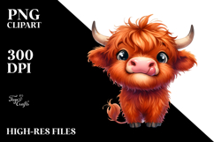 Expressive Funny Highland Cow PNG Product Image 2