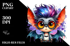 Crazy Bat Boy with Cool Hair PNG Product Image 2