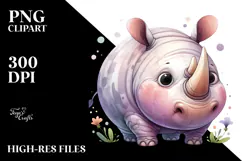 Funny Colorful Rhino PNG Product Image 2