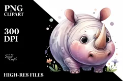 Funny Colorful Rhino PNG Product Image 3
