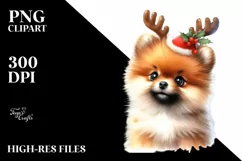 Expressive Baby Pomeranian Watercolor PNG Product Image 3