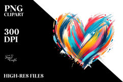 Simple Paintbrush Style Heart PNG Product Image 2