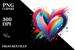 Simple Paintbrush Style Heart PNG Product Image 2