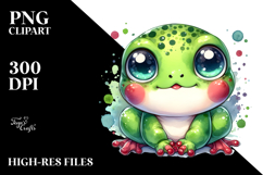 Cute Energetic Baby Frog PNG Product Image 2