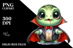 Funny Baby Turtle Vampire Clipart Product Image 2