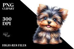 Happy Yorkshire Terrier Baby PNG Product Image 2