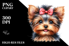 Happy Yorkshire Terrier Baby PNG Product Image 2