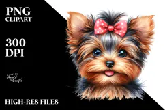Happy Yorkshire Terrier Baby PNG Product Image 2