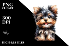 Watercolor Baby Yorkshire Terrier with Big Eyes, Transparent Product Image 2