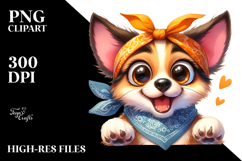 Cute Dog with Bandana, Joyful PNG Product Image 2