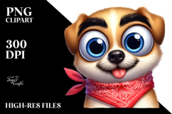 Playful Dog with Bandana, Digital Art Product Image 2