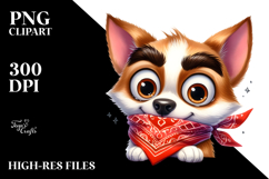 Playful Dog with Bandana, Digital Art Product Image 2
