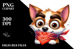Playful Dog with Bandana, Digital Art Product Image 2