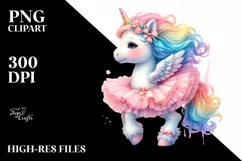 Baby Unicorn with Tutu PNG Product Image 3