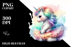Baby Unicorn with Tutu, PNG Product Image 3
