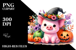 Simple Watercolor Halloween Pig, 20 oz Tumbler Product Image 2